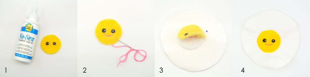 Sewing yolk to egg Fried Egg Coin Purse