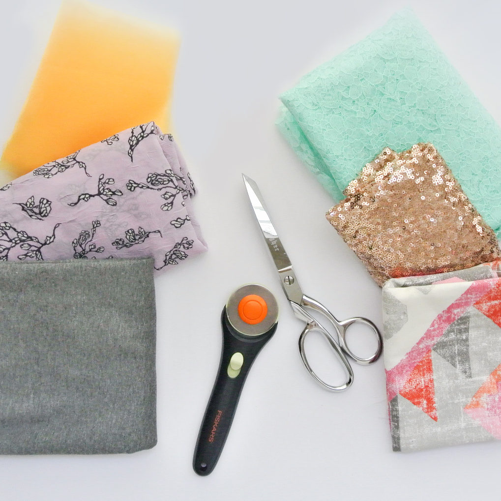 Rotary Cutter and Scissors with Different Fabric Types