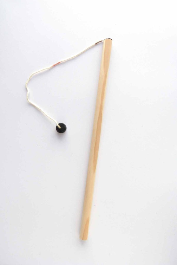 Shows Single Finished Magnetic Fishing Rod Homemade for Kids With string glued to rod