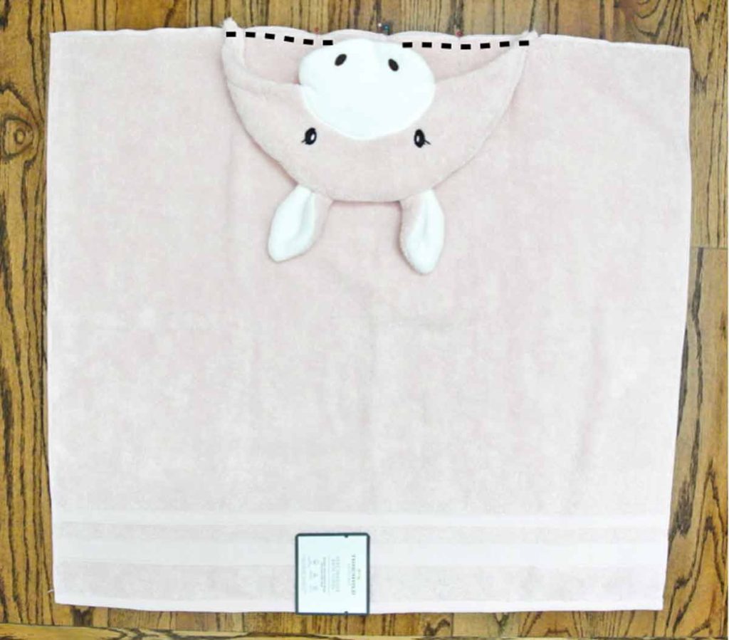 Stitching Hood to Bath Towel. How to make Kids Toddler Baby Hooded Towel