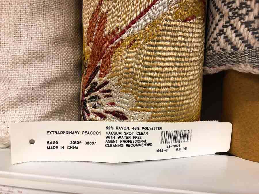 Shows fabric info of a rolled bolt of fabric that is 54" wide. What are dimensions of a yard of fabric. 