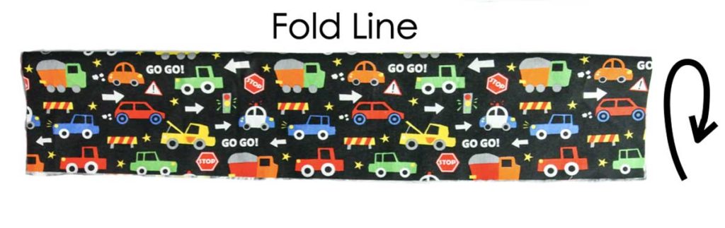 Folding Fabric Piece in half to make Pockets for Toy Cars