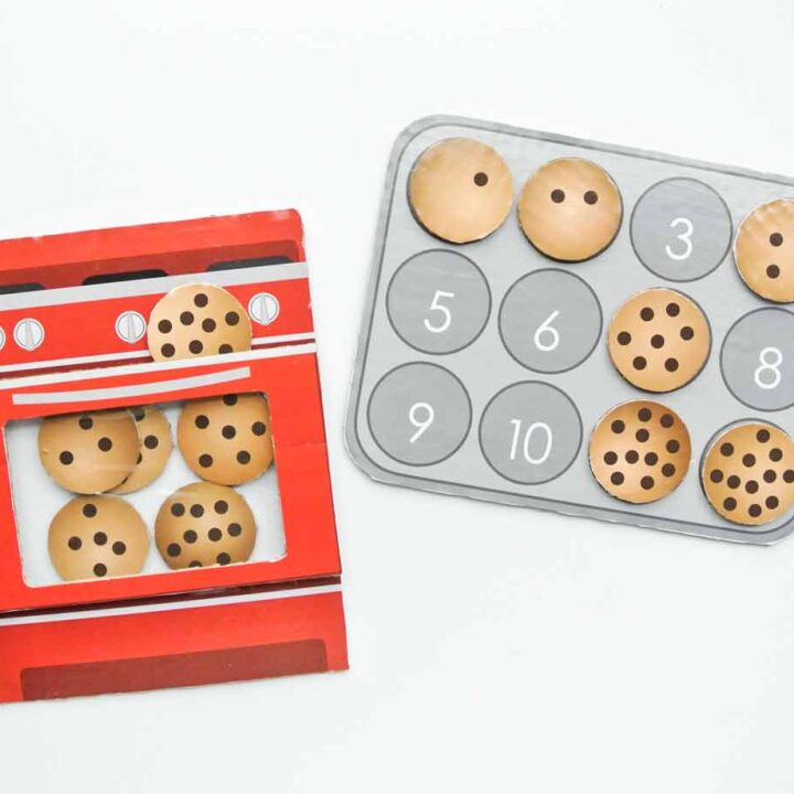 Finished Toddler Cookie Counting activity free printable
