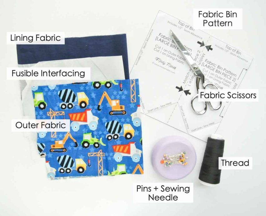 Easy Fabric Basket Pattern for Beginners (Free in 3 Sizes) - MindyMakes