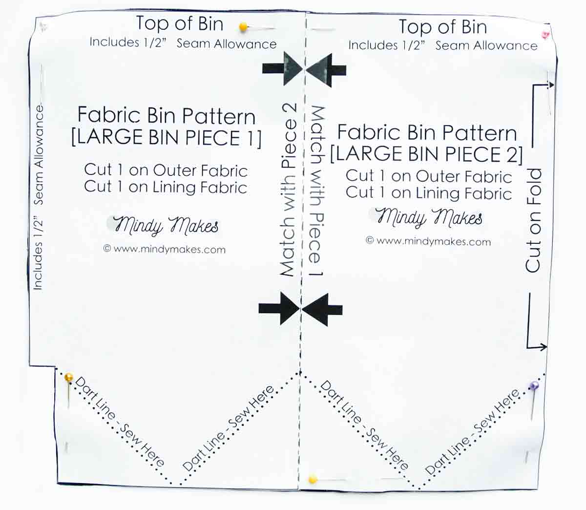 Easy Fabric Basket Pattern for Beginners (Free in 3 Sizes) - MindyMakes