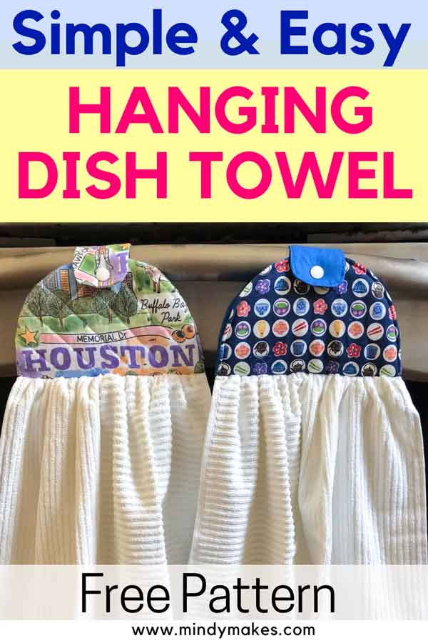 Hanging Dish Towel Sewing Pattern Pinterest Image