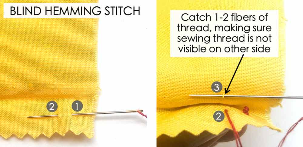 How to do Blind Hemming Stitch. Essential Hand Sewing Stitches