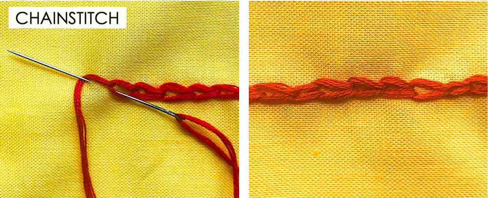 How to Make Chainstitch. Essential Hand Sewing Stitches