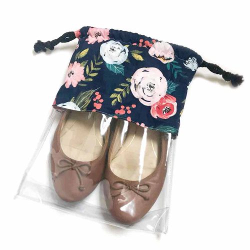 How to Make a 20 Minute Clear Drawstring Shoe Bag (Free Pattern in 3