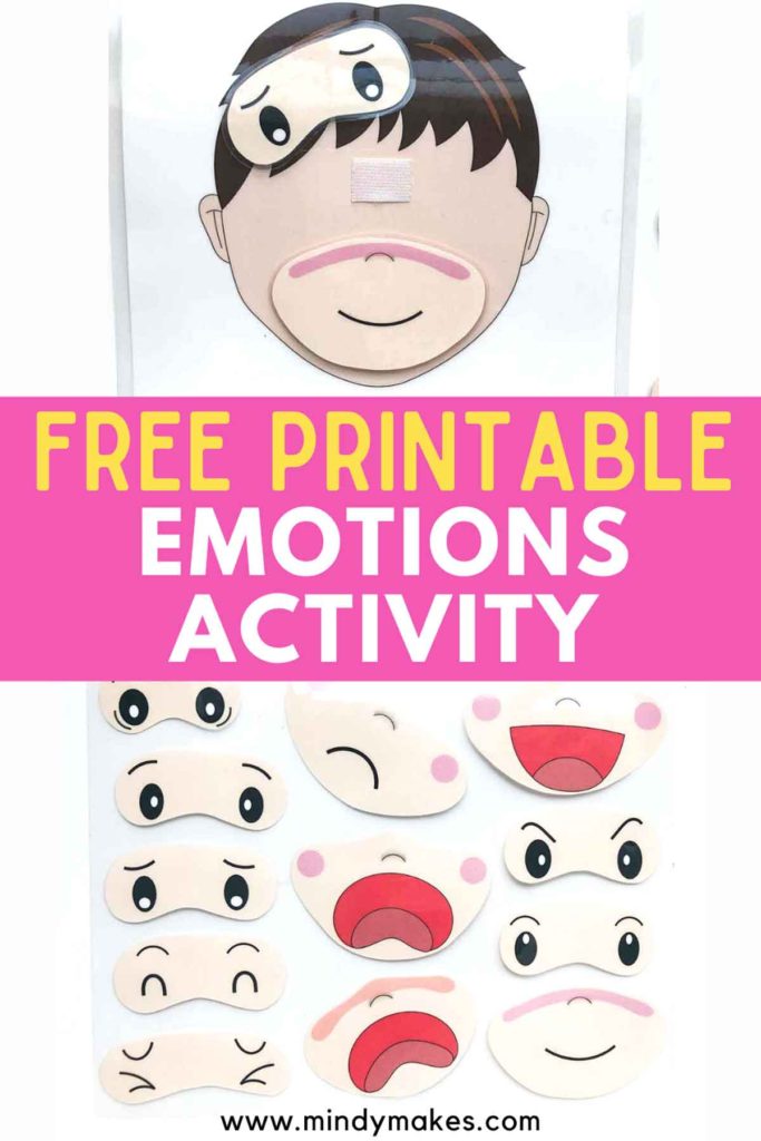 Free Printable Emotions Matching Activity in Bilingual English and Chinese Pinterest Image