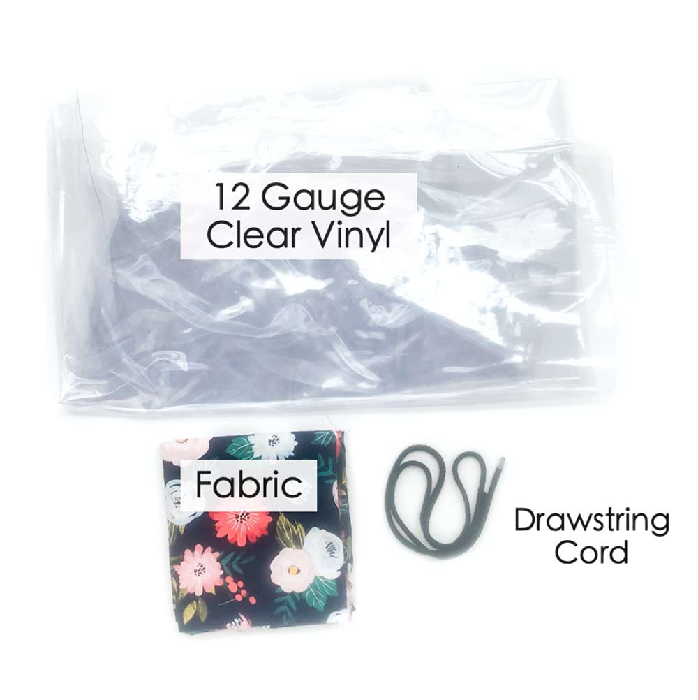 How to Make Drawstring Shoe Bag Materials: Fabric, drawstring cord, and 12 gauge clear vinyl