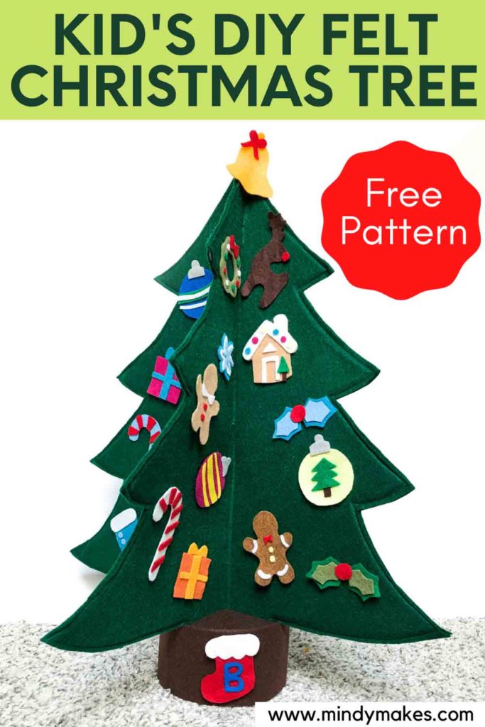 Kid's DIY Felt Christmas Tree Free pattern Pinterest Image