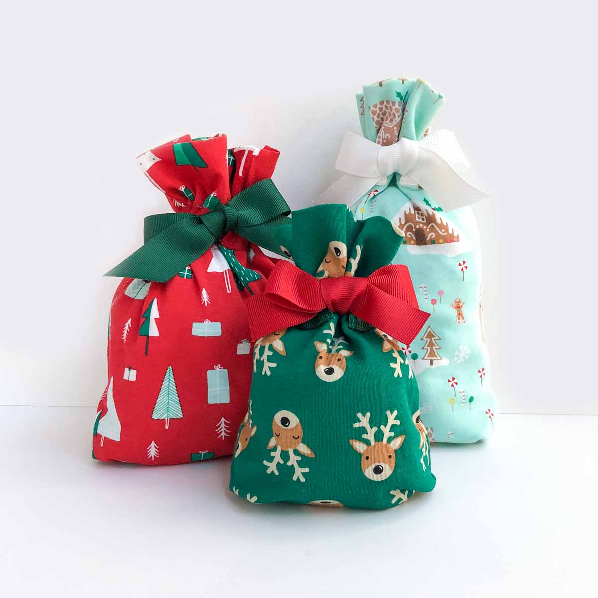 Reusable Fabric Gift Bags with Gusset