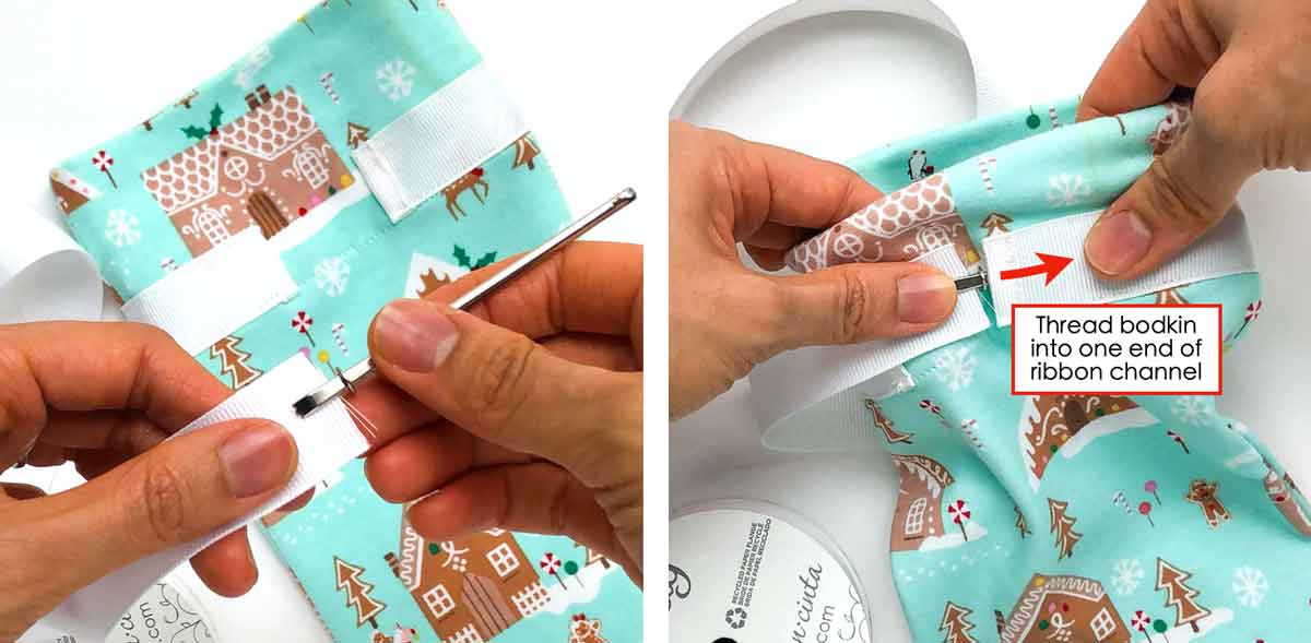 Drawstring Ribbon Easy Fabric Drawstring Gift Bag with a Gusset (Free Pattern) - MindyMakes