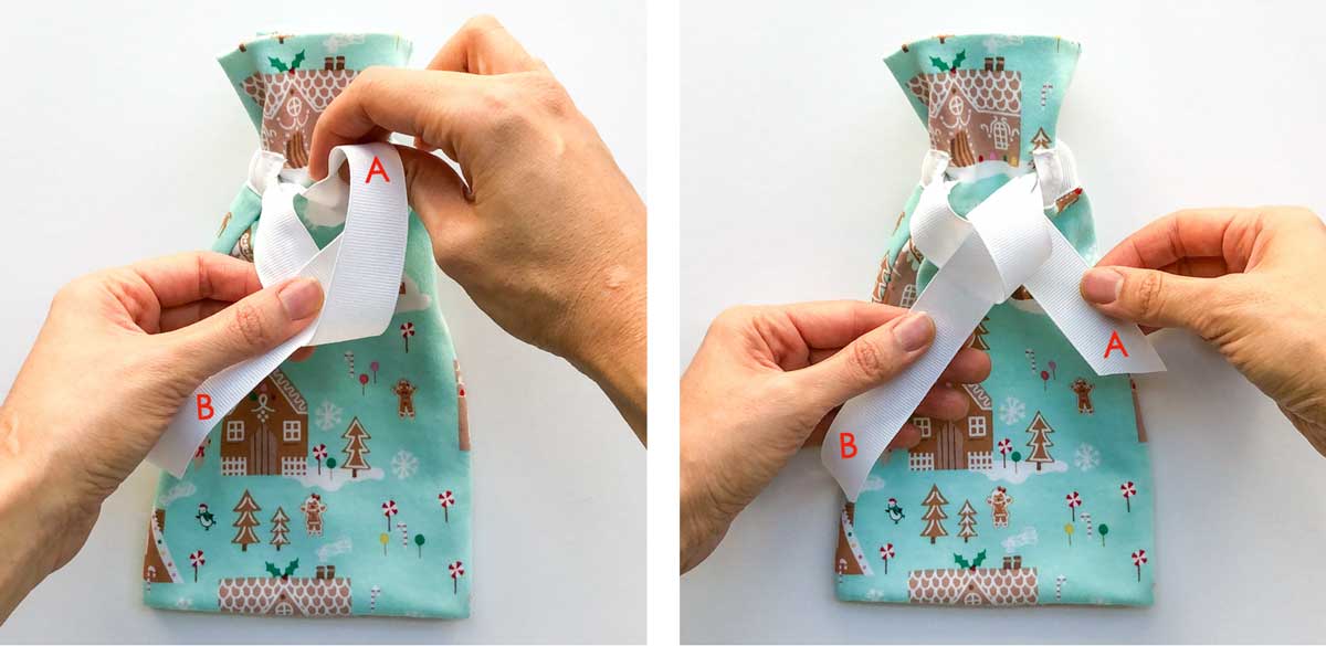 Drawstring Ribbon Easy Fabric Drawstring Gift Bag with a Gusset (Free Pattern) - MindyMakes