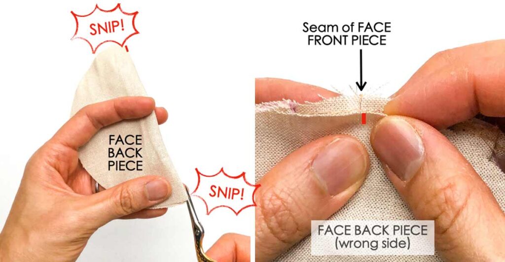 finding midline of face back, and then lining it to seam of face front. 