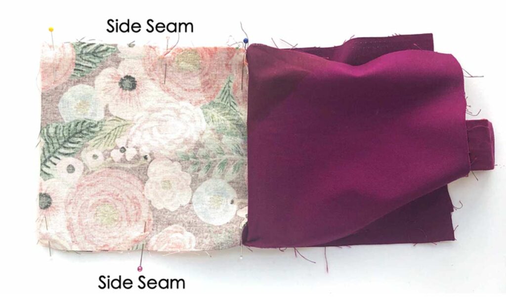 Wine bag pattern. Sewing Side seams.