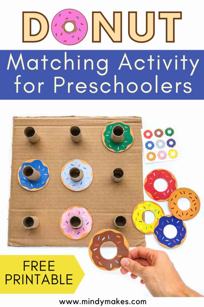 Doughnut Matching Activity for Kids - Print and DIY (Free Printable) -  Mindy Makes