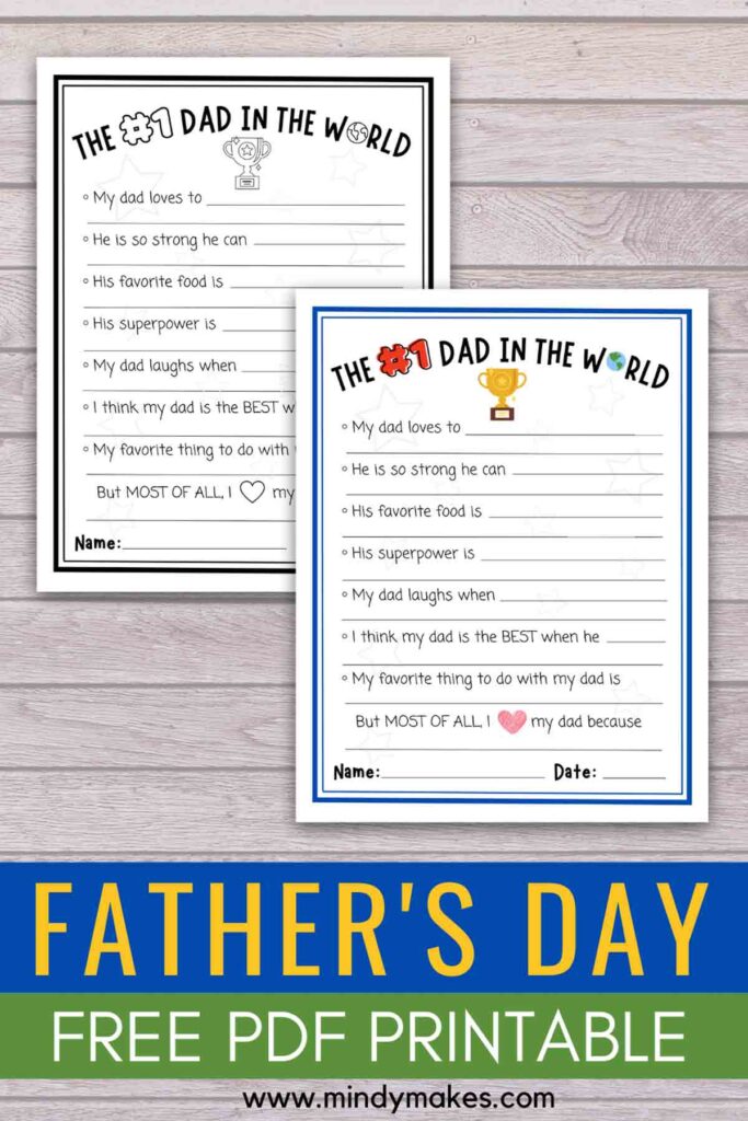 Father's Day Printable Pinterest Image