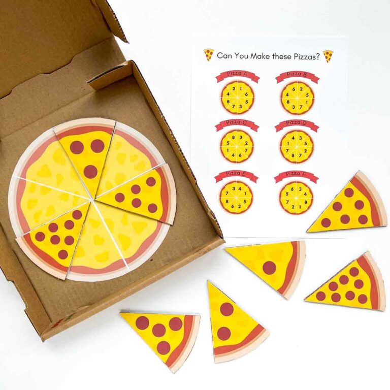 Pizza Counting Printable: Preschool Hands-on Math Activity (Free PDF)