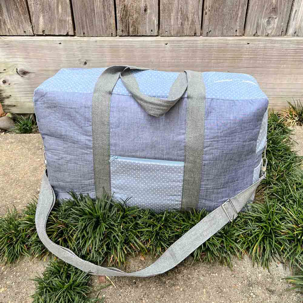 Duffle Bag Pattern. Finished top front view
