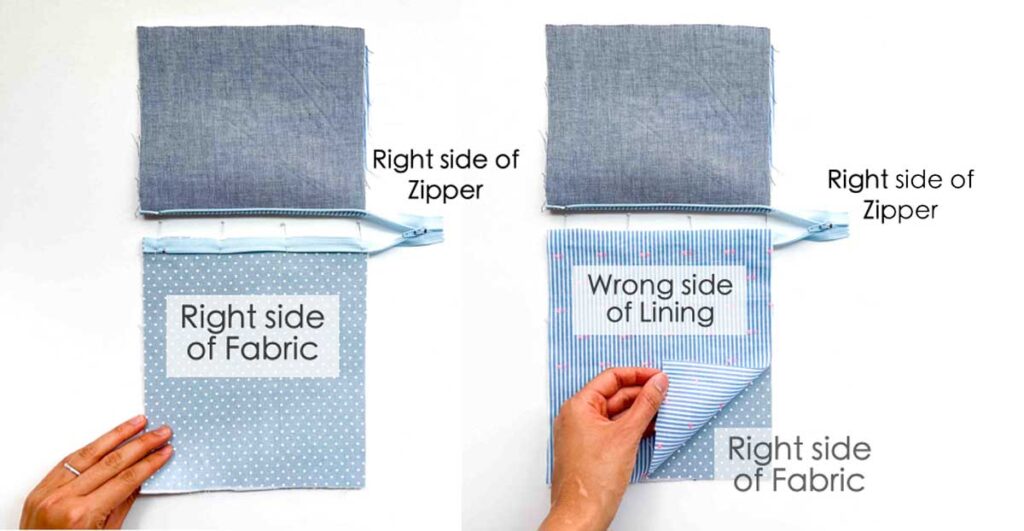 Duffle bag pattern. How to Sew Zipper Pocket.