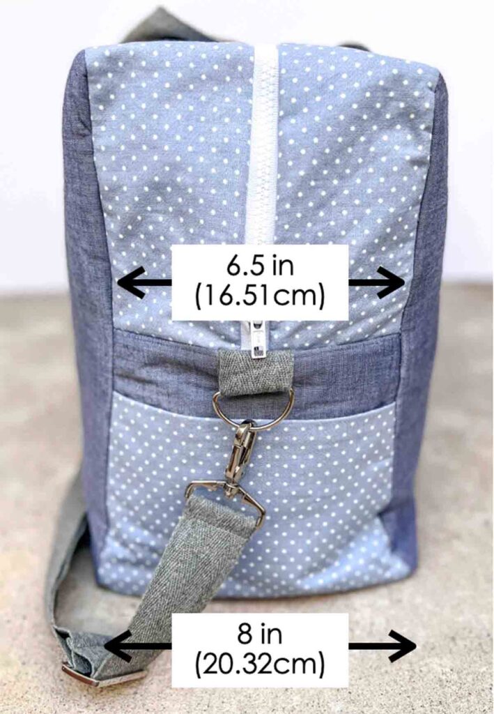 Duffle Bag Pattern. Side dimensions