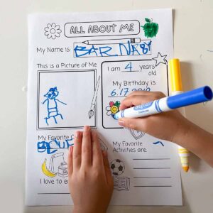 All About Me Printable Preschool Worksheet (Free PDF) - MindyMakes