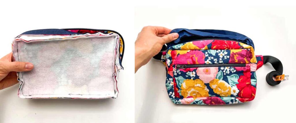 How to Make a Fanny Pack - sewing lining to bag