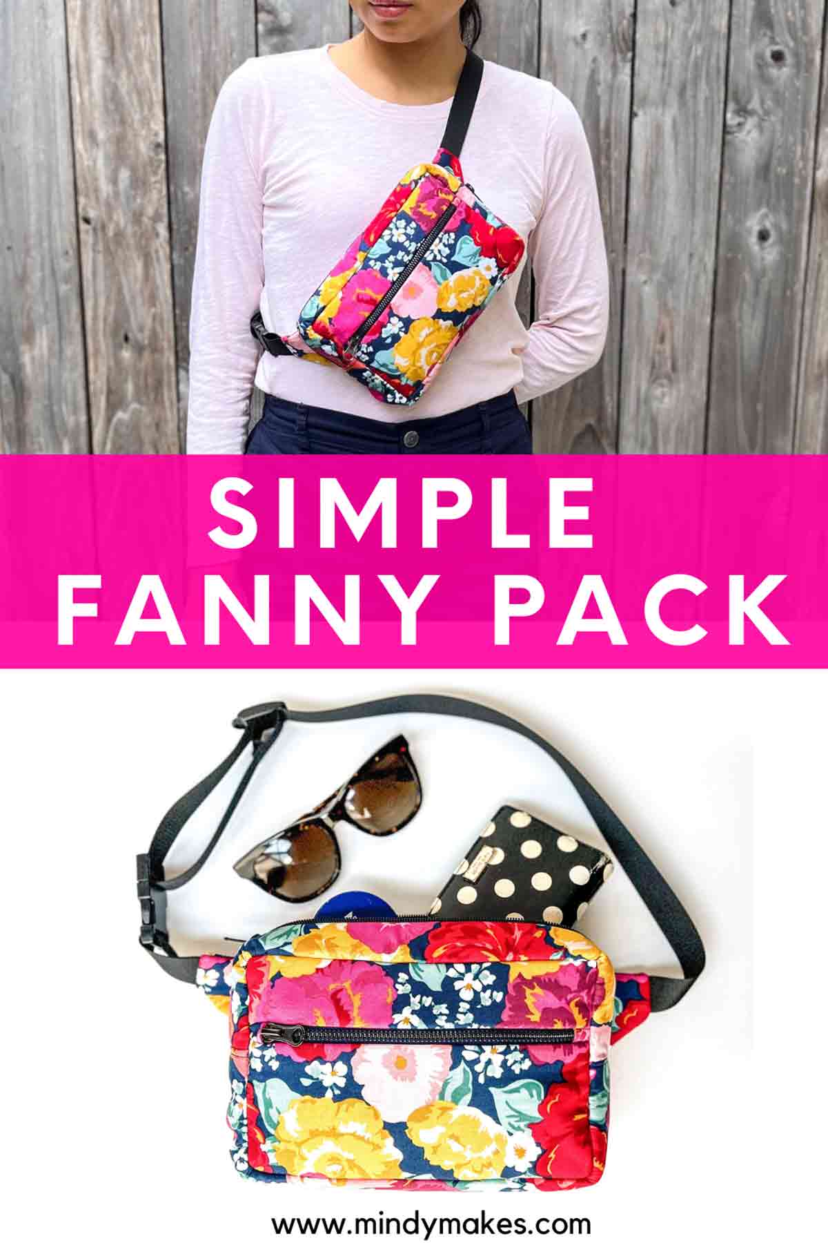 How to Make a Simple Fanny Pack (Free Sewing Pattern) MindyMakes