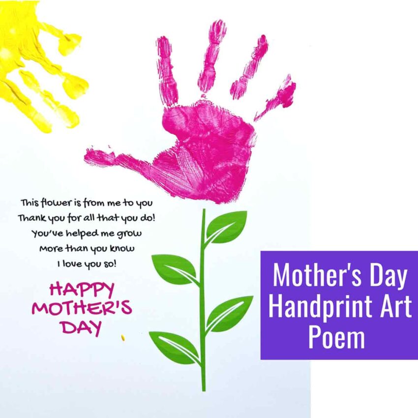 Mothers Day Handprint Art Poem Square Image
