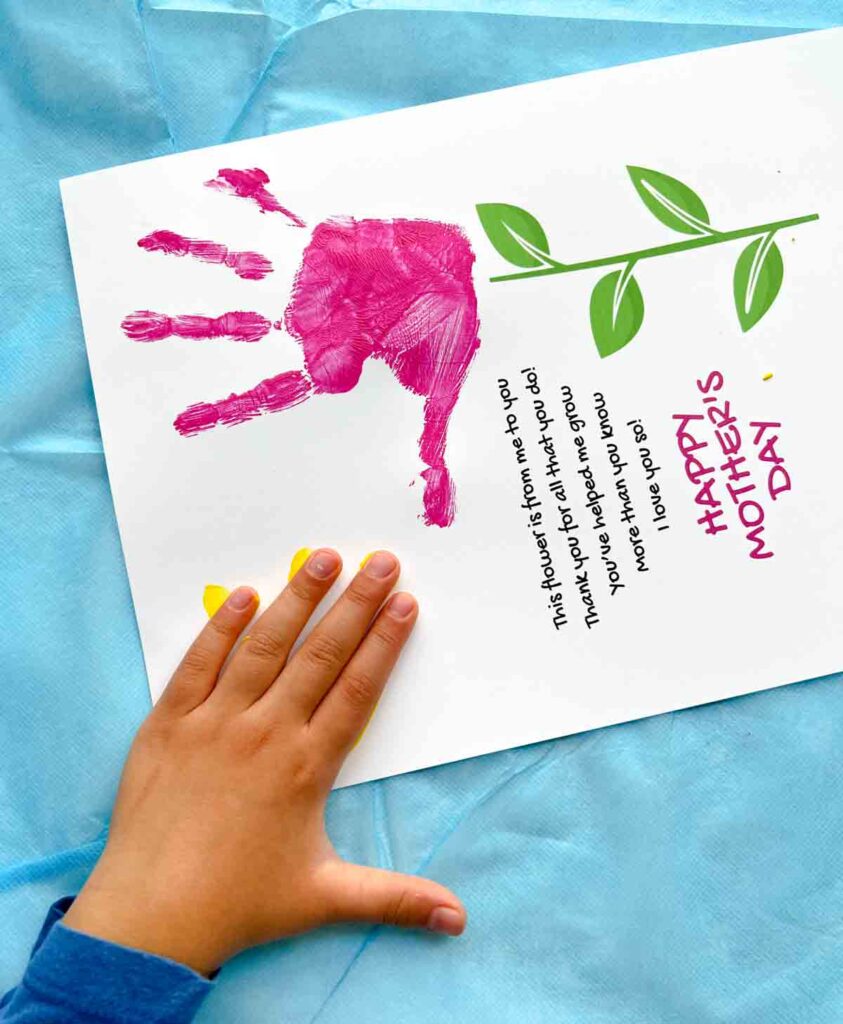 Mother's Day Hand Print Poem (Free Printable) - MindyMakes