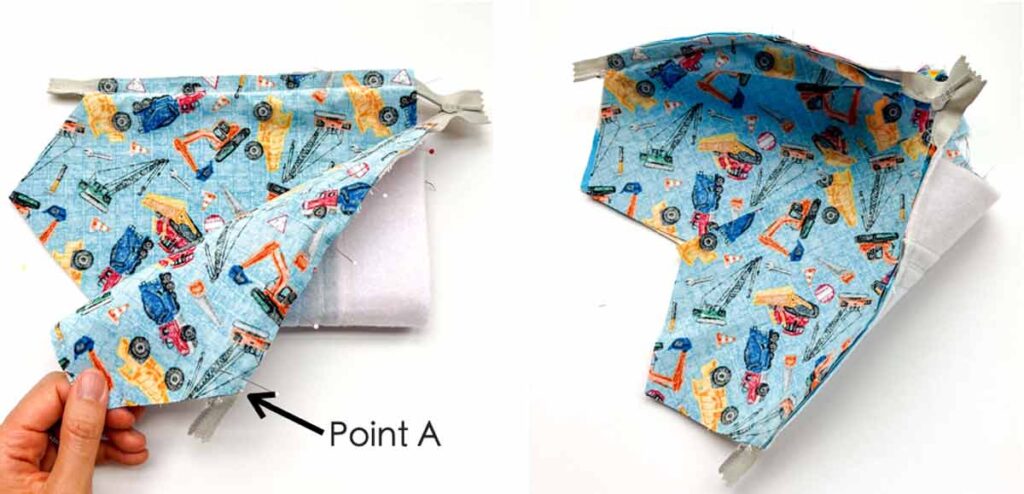 sewing lining to diy pencil case