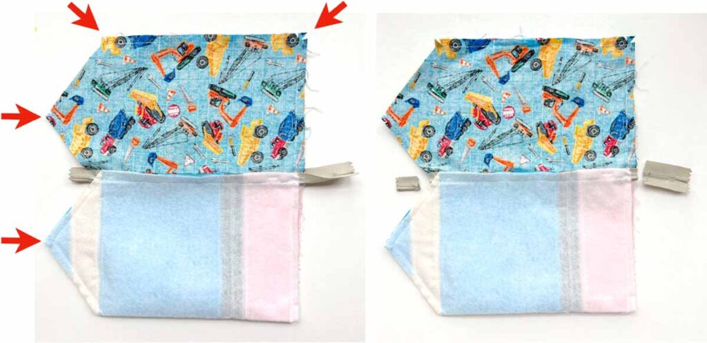 clipping corners and excess zipper. How to sew a pencil case