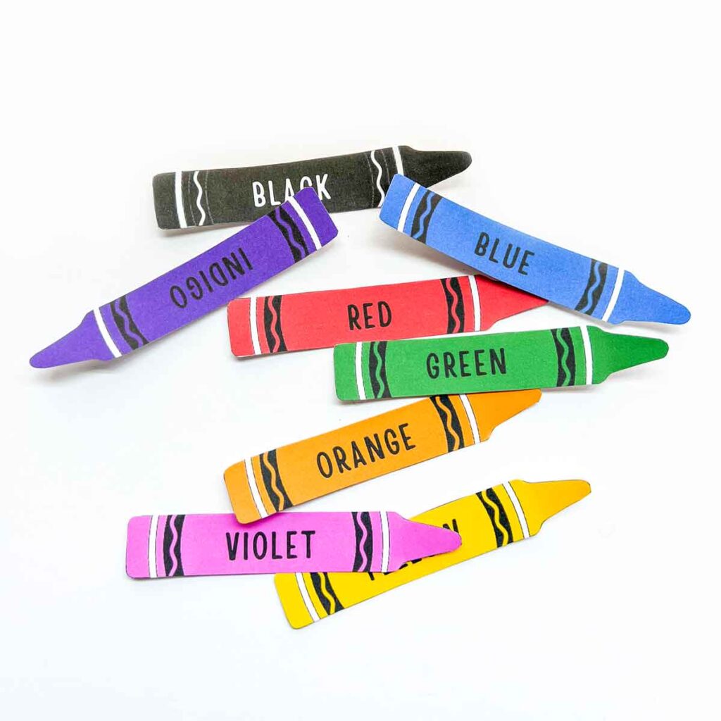individual paper crayons cut out