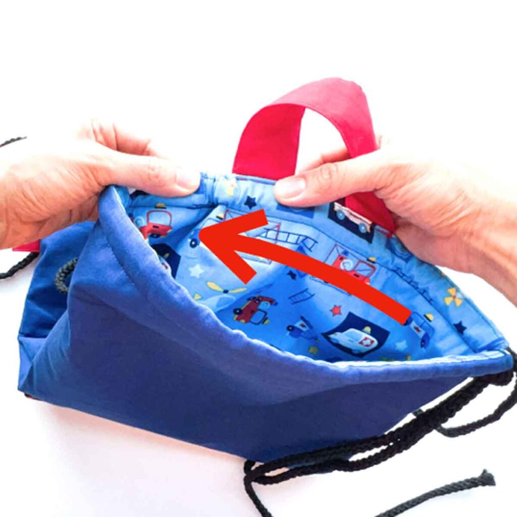 how to thread drawstring into backpack