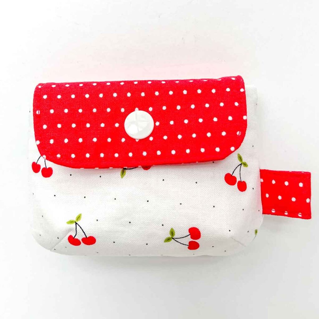 view of finished small snap pouch