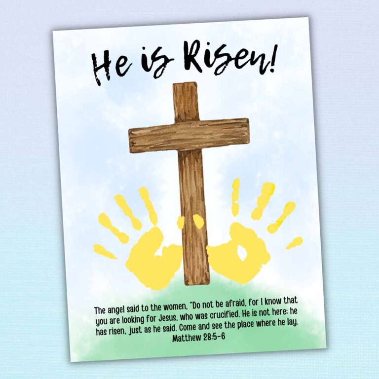 He is Risen! Easter Handprint Art (Free Printable)