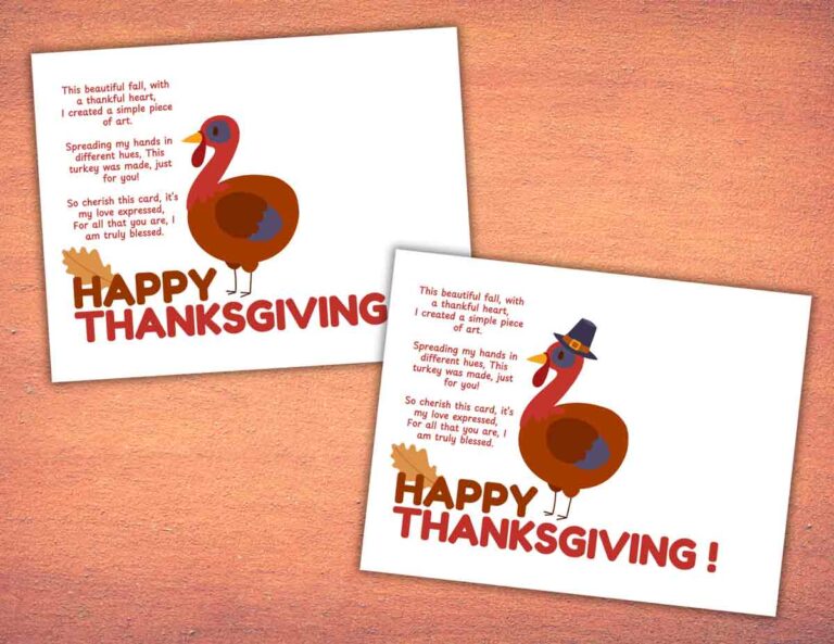 Handprint Turkey Poem Activity for Kids (Free Printable) - MindyMakes