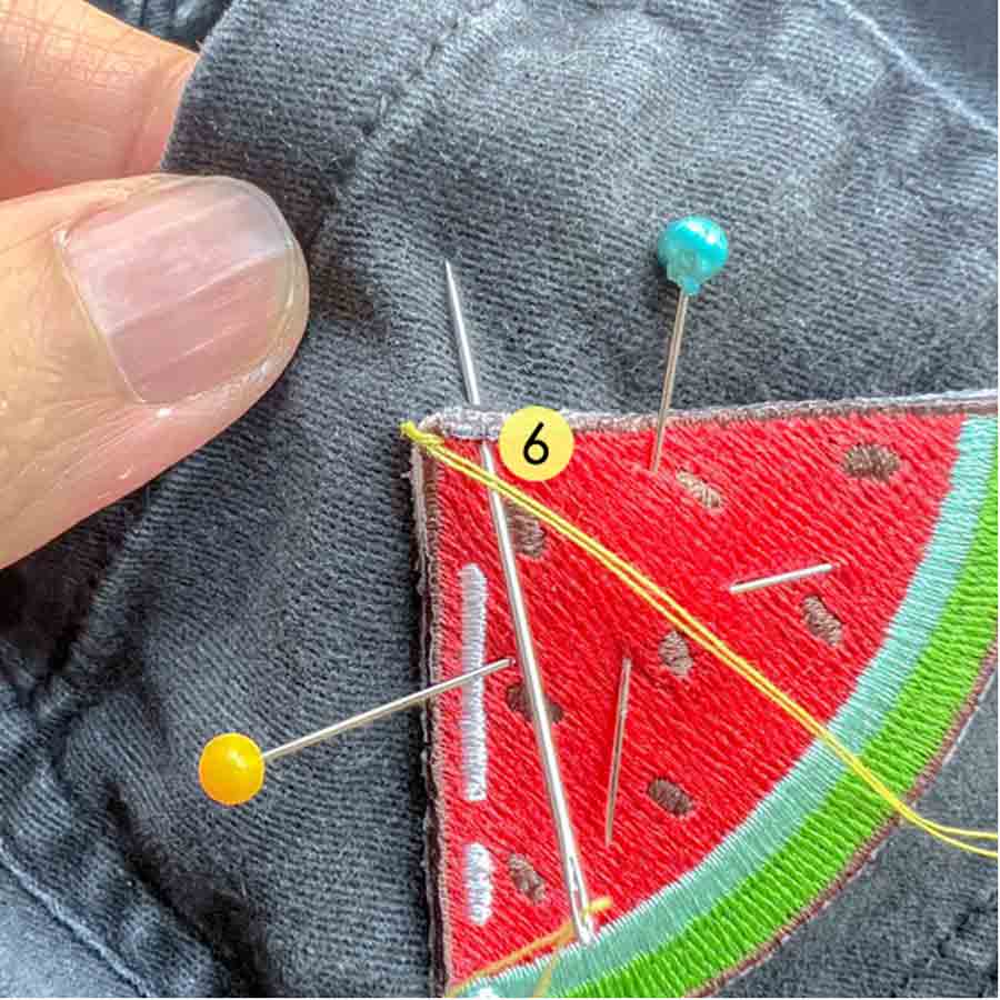 How to Sew a Patch on by hand with blanket stitch. 
