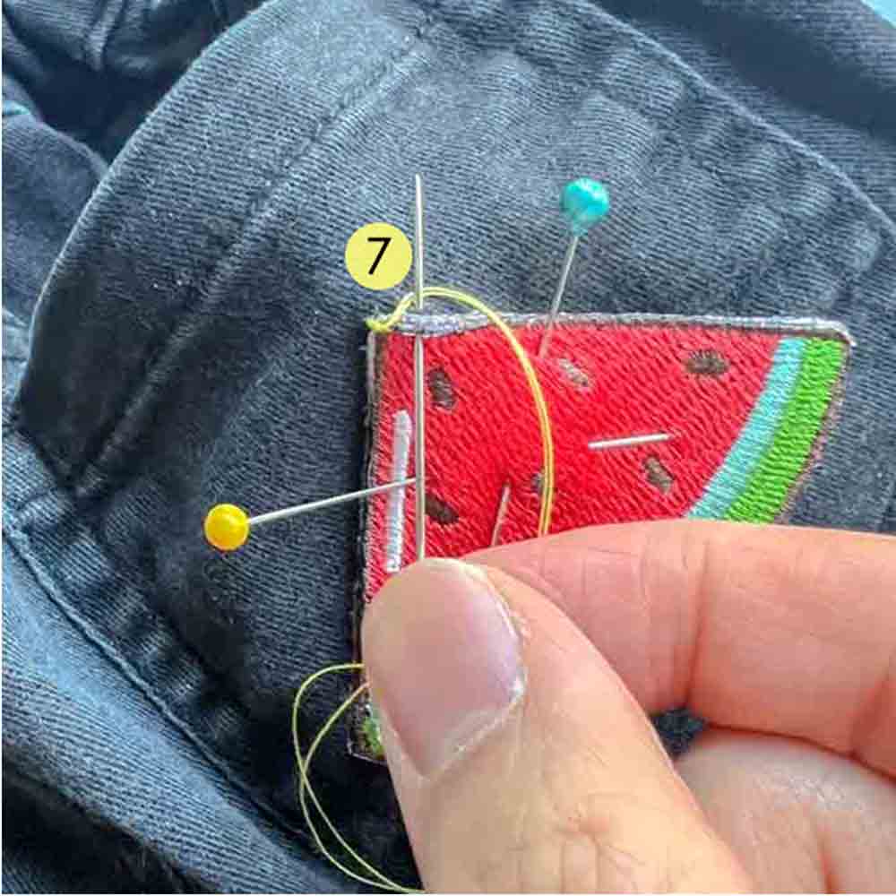 How to Sew a Patch on by hand with blanket stitch. 