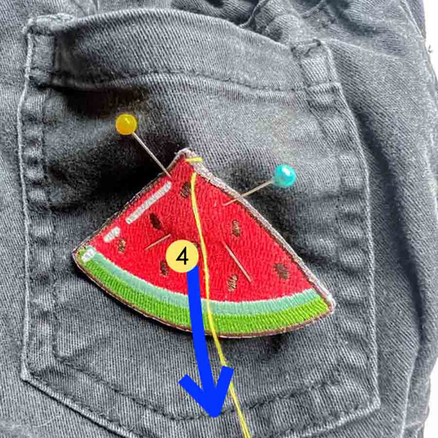 How to Sew a Patch on by hand with whip stitch. 