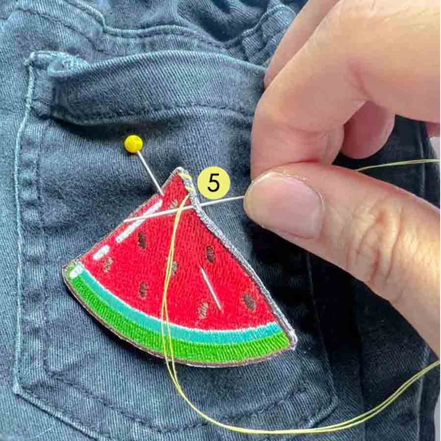 How to Sew a Patch on by hand with whip stitch. 