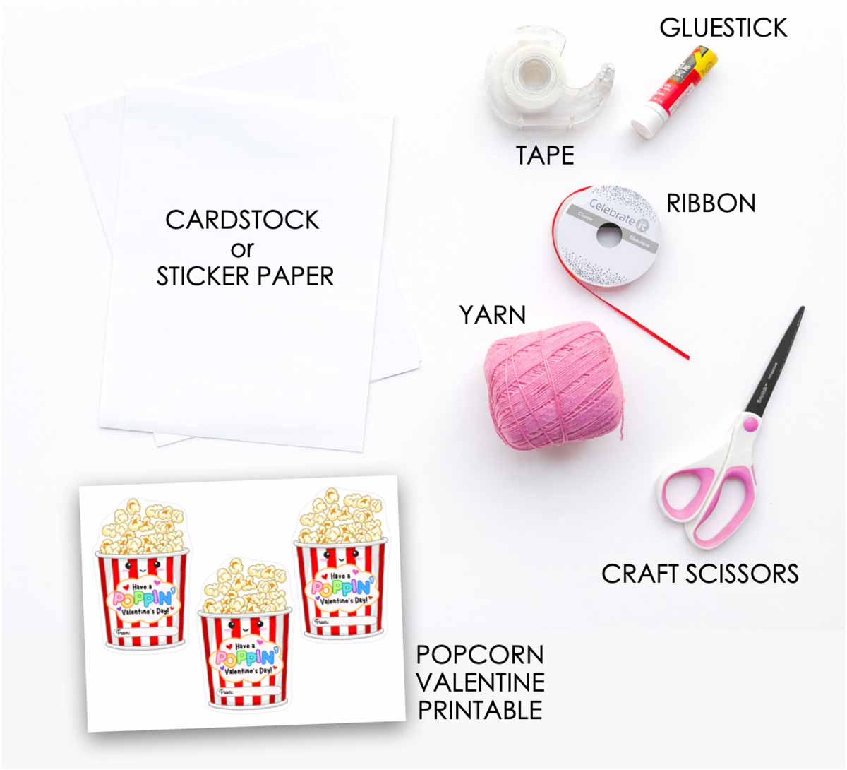 Homemade Popcorn Printable Cute Popcorn Valentine Printable (Free Template) - MindyMakes