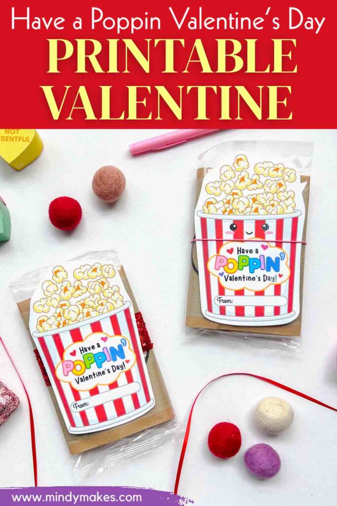 Popcorn Valentine Printable Pinterest Image