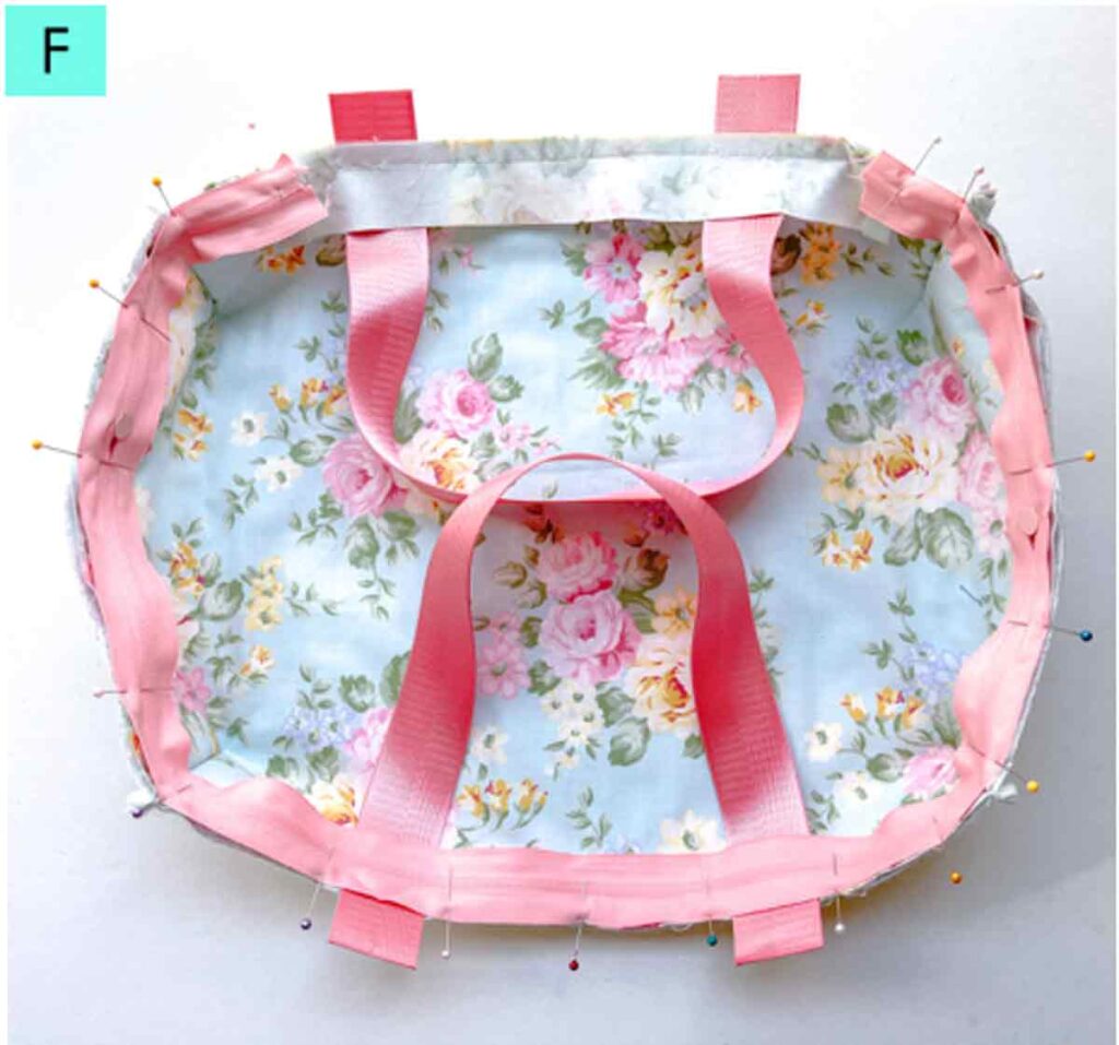 pinning zipper to bottom of casserole carrier