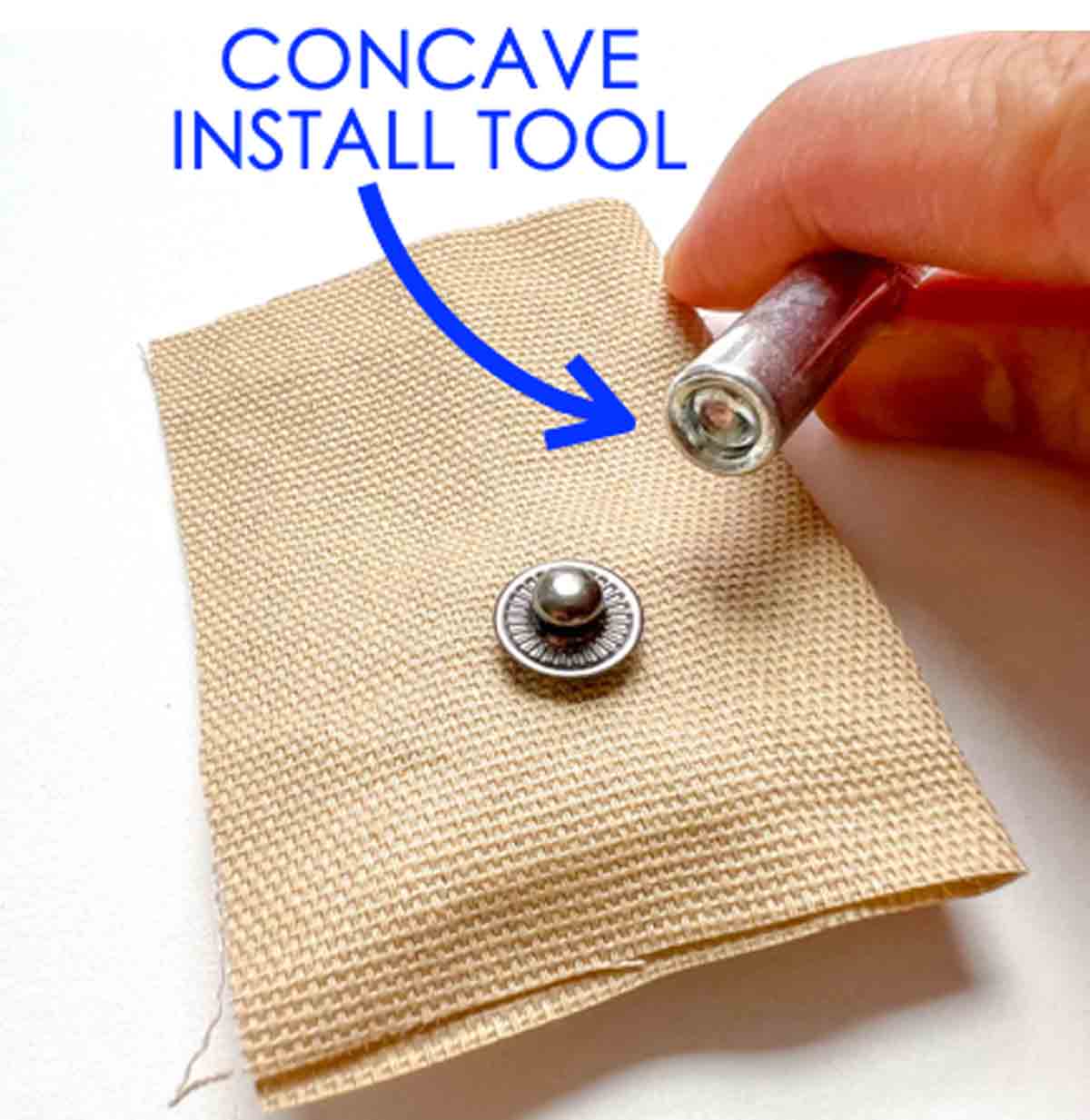 Step-by-step snap fastener installation tutorial - using concave install tool 