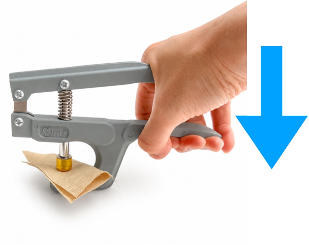 How to apply snaps to fabric using a snap press - squeezing snap pliers
