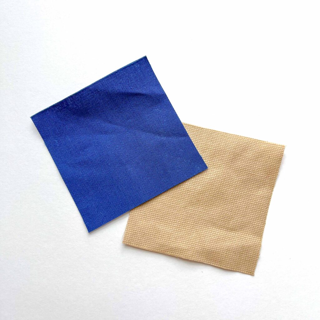 scrap fabric for practicing snap installation.