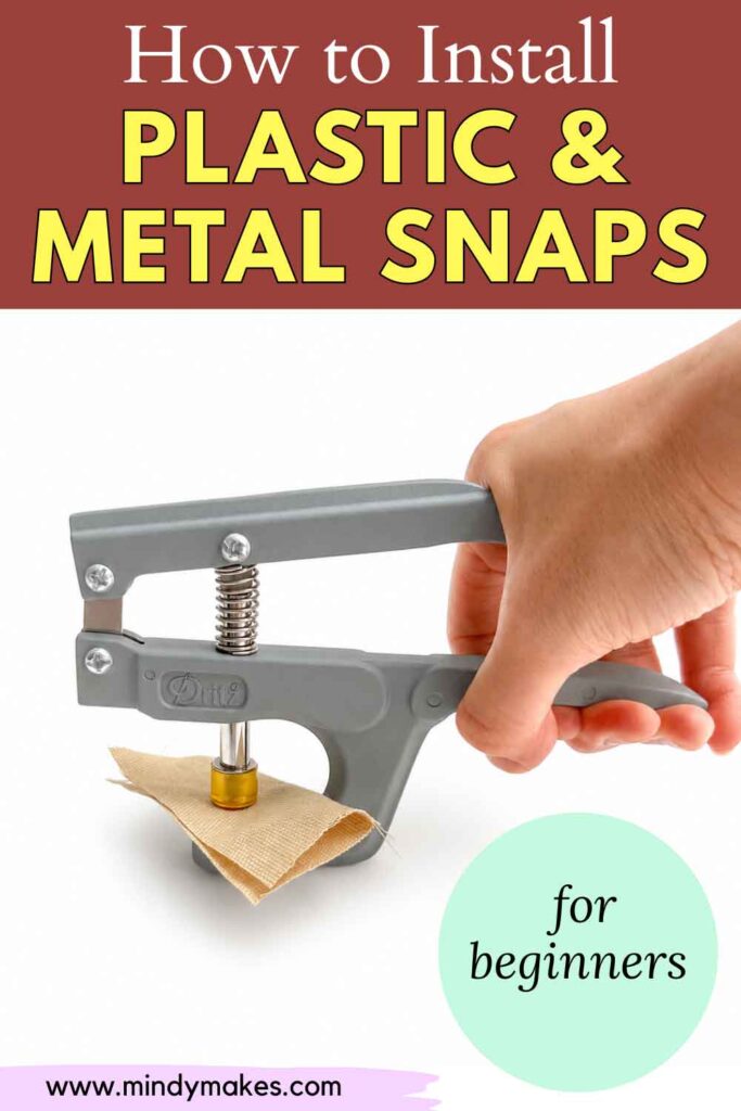Beginner tutorial for installing snaps on fabric pinterest image